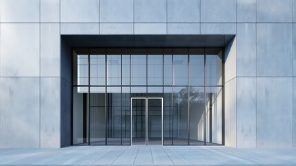 modern office building front facade