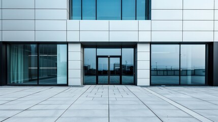 modern office building front facade