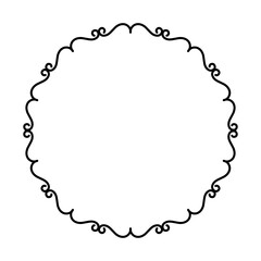 Black round ornament border