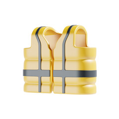 safety vest 3d icon and illustration