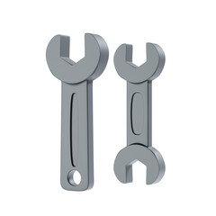 wrench 3d icon and illustration