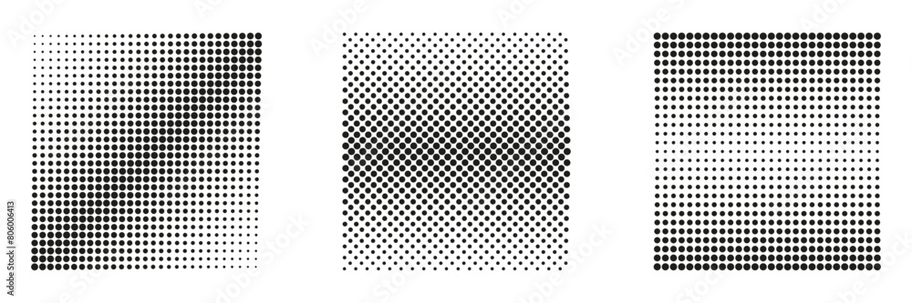 Poster halftone dot gradient design with circles creating optical illusion. geometric pattern with round do