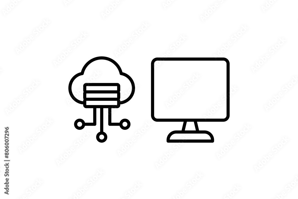 Poster cloud computing icon. icon related to computer. suitable for web site, app, user interfaces, printab