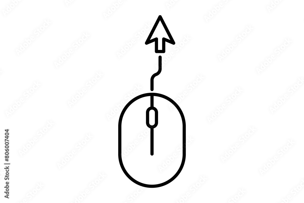 Poster computer mouse icon. icon related to computer. suitable for web site, app, user interfaces, printabl