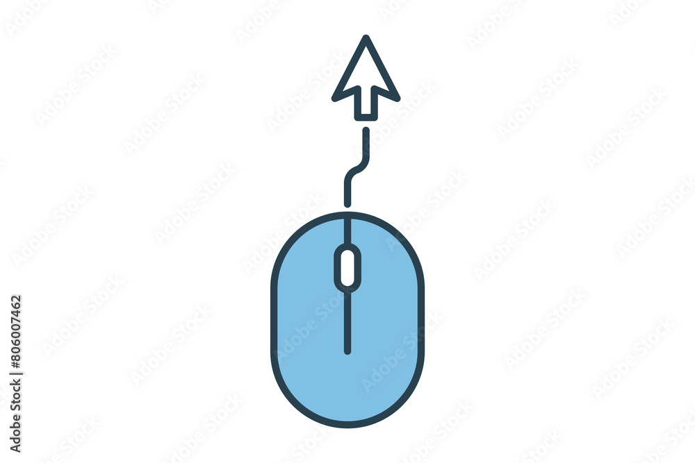 Poster computer mouse icon. icon related to computer. suitable for web site, app, user interfaces, printabl