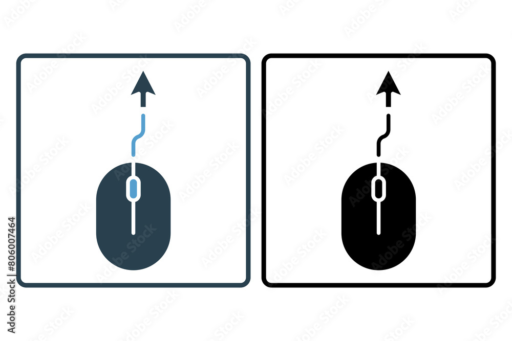 Poster computer mouse icon. icon related to computer. suitable for web site, app, user interfaces, printabl