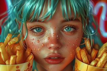 Fries for Thought: Creative Digital Art of a Young Girl