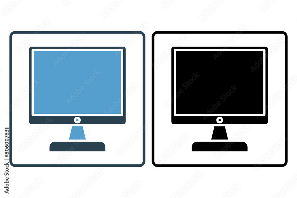 Poster monitor icon. icon related to computer. suitable for web site, app, user interfaces, printable etc. 