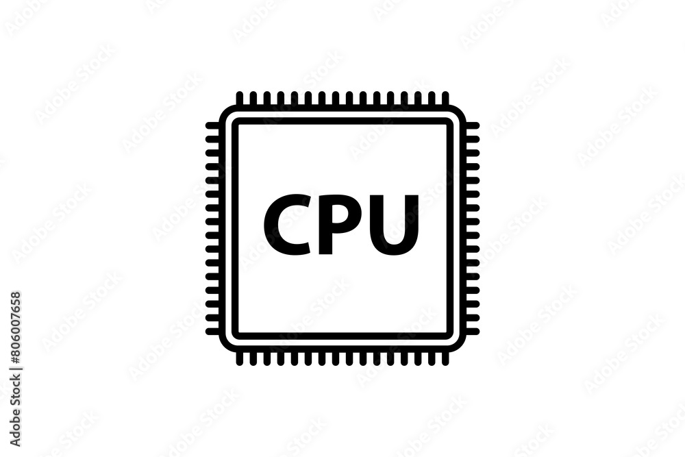 Poster cpu icon. icon related to computer. suitable for web site, app, user interfaces, printable etc. line
