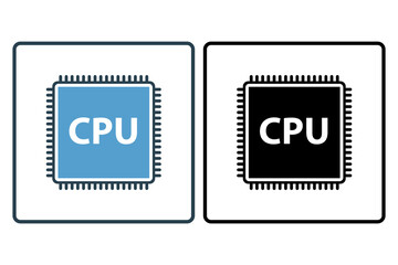 CPU icon. icon related to computer. suitable for web site, app, user interfaces, printable etc. solid icon style. simple vector design editable