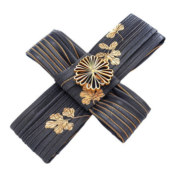 Tsuke-obi casual obi belt, transparent background, isolated image, generative AI