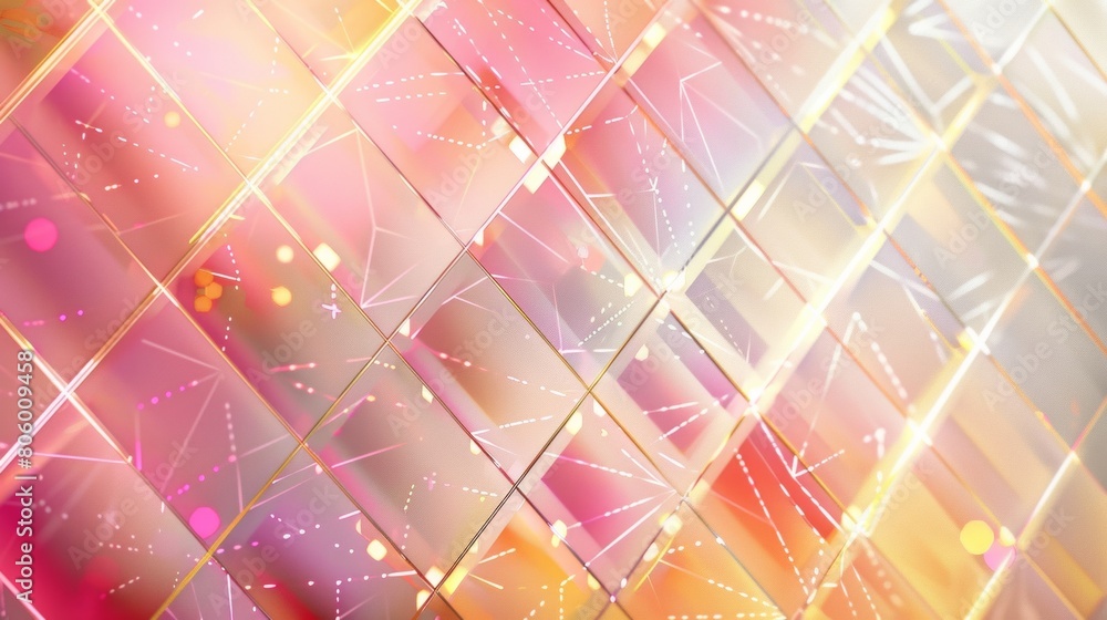 Poster abstract background with diamond patterns and light effects, creating an elegant and vibrant atmosph