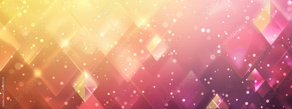 Poster abstract background with diamond shapes and glowing lights, creating an enchanting atmosphere. soft 