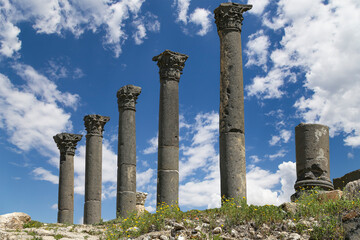 Roman ruins at Umm Qais (Umm Qays)--is a town in northern Jordan near the site of the ancient town...