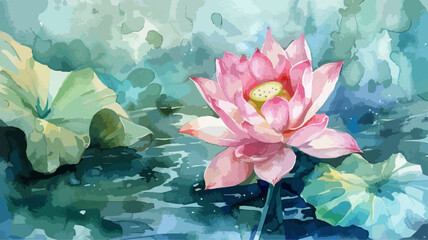 Seerose Lotus Blume Aufblühen Teich Blüte Garten Beruhigend Wasserfarben