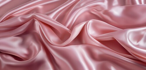 A panoramic shot of a satin, ballet slipper pink background, the smooth fabric creating a sense of...