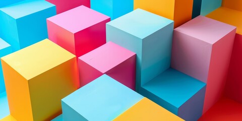 Colorful Cubes Arranged in a Group
