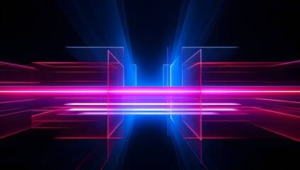 3d abstract background with ultraviolet neon lights, glowing lines
