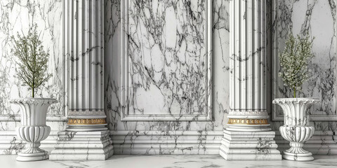 Luxury marble wall with black and white pattern,