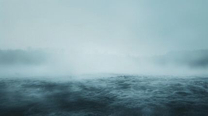 A fog icon enveloping a landscape in mist indicating foggy weather and reduced visibility with thick fog obscuring objects and landmarks in the distance creating an eerie and mysterious 