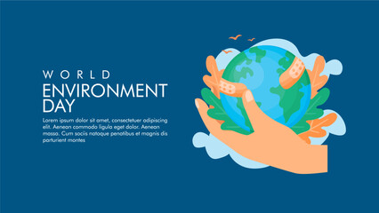 vector world environment day banner template