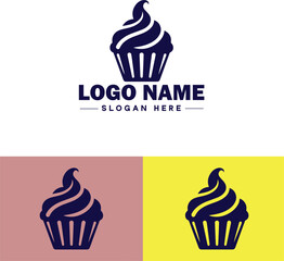 cupcake icon flat Muffin Fairy cake Petit four icon logo sign symbol editable vector