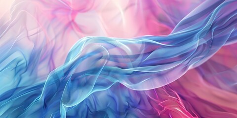 Fototapeta premium Abstract Painting of Blue and Pink Waves