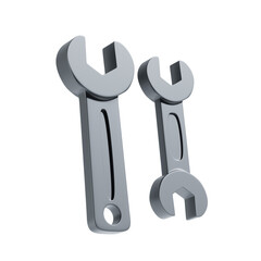 wrench 3d icon and illustration