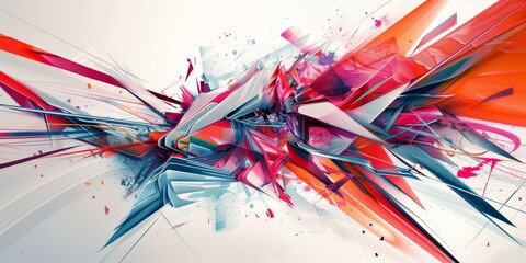 Explosive Abstract Art Featuring Dynamic Shapes and Vibrant Colors