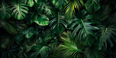 Group of Green Leaves on Wall