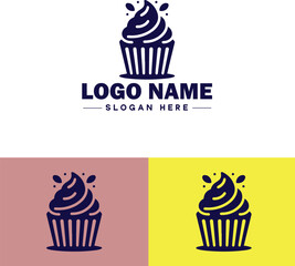 cupcake icon flat Muffin Fairy cake Petit four icon logo sign symbol editable vector