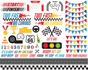 Race Cars, Vintage, retro, Art & Illustration