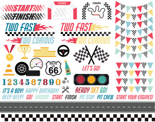 Race Cars, Vintage, retro, Art & Illustration