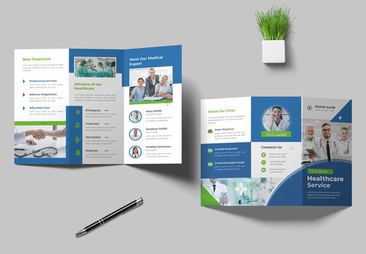 Medical Trifold Brochure Template Layout