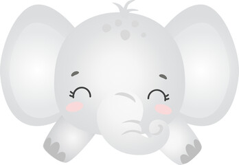 Fototapeta premium baby shower, boy, new baby, nursery, elephant, moon and stars