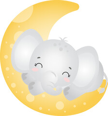 baby shower, boy, new baby, nursery, elephant, moon and stars