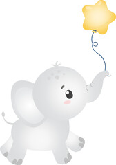 baby shower, boy, new baby, nursery, elephant, moon and stars