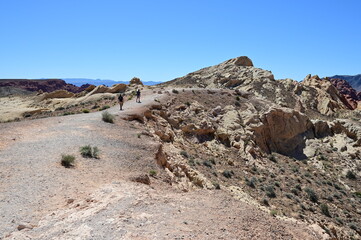 Valley of Fire in Nevada on a scorching hot day during April 2024. 