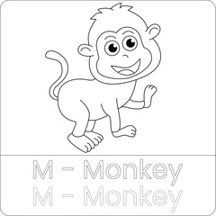 Monkey Coloring Page – Fun Jungle Animal Line Drawing for Children