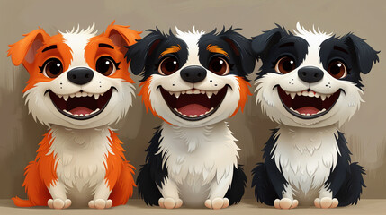 Cute dog cartoon vector illustration. 