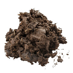 Horse manure, transparent background, isolated image, generative AI