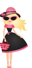 Paris, France, Bonjour, Fashion Lady © MyClipArtStore.com
