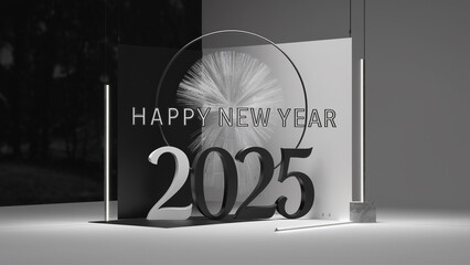 New Year banner, Happy New Year 2025 poster