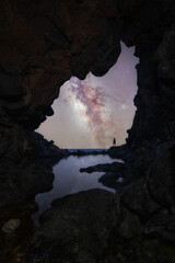 Fotografía nocturna en una cueva, Tenerife