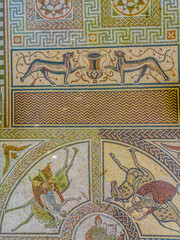 Details of Roman Mosaic at Littlecote, Near Hungerford, Engalnd, UK.