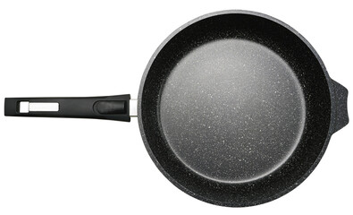 Frying pan isolated on a transparent background. Top view.