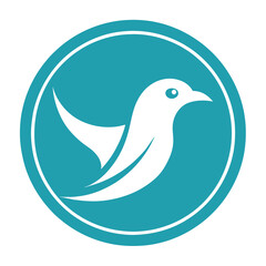 A picture of  A Gull Icon in circle logo,  vector style,  Minimalist, creative, White background 