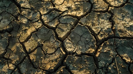 Dried-up lake bed revealing cracked earth in a once water-rich area --ar 16:9 --style raw Job ID: afcebbae-0108-4bed-bf15-d8e44fbea50f
