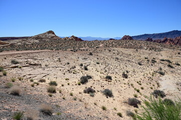 Valley of Fire in Nevada on a scorching hot day during April 2024. 