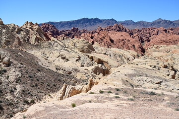 Valley of Fire in Nevada on a scorching hot day during April 2024. 
